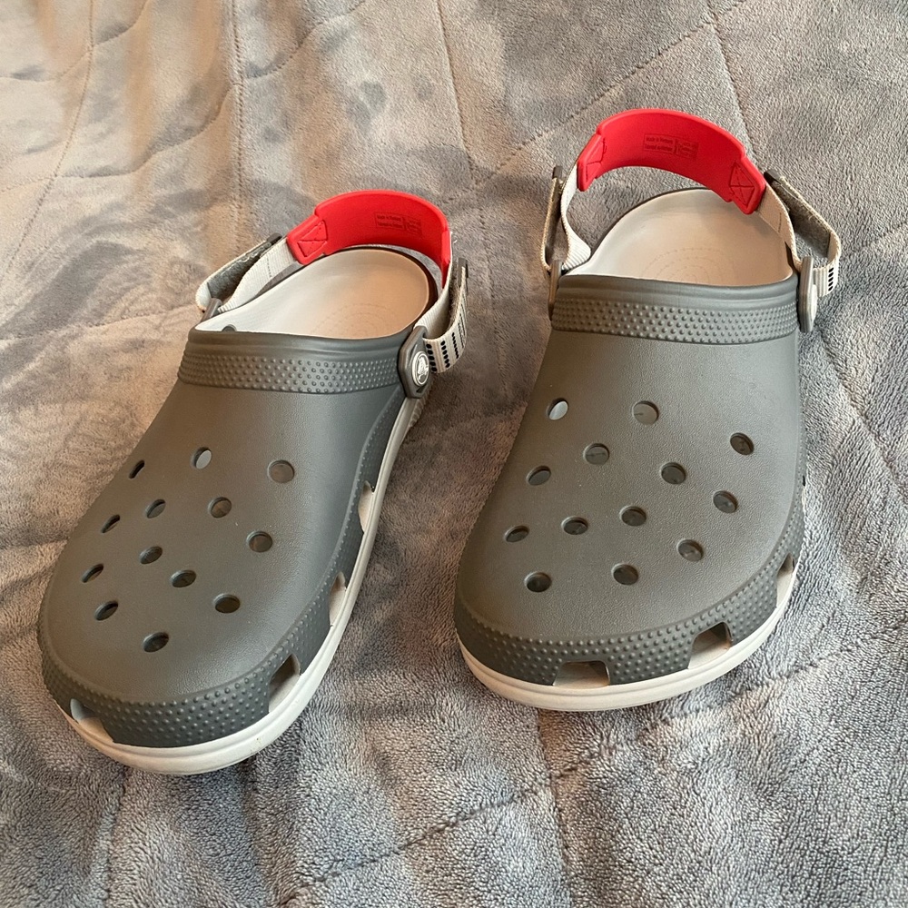 CROCS White and Red Sole Clogs